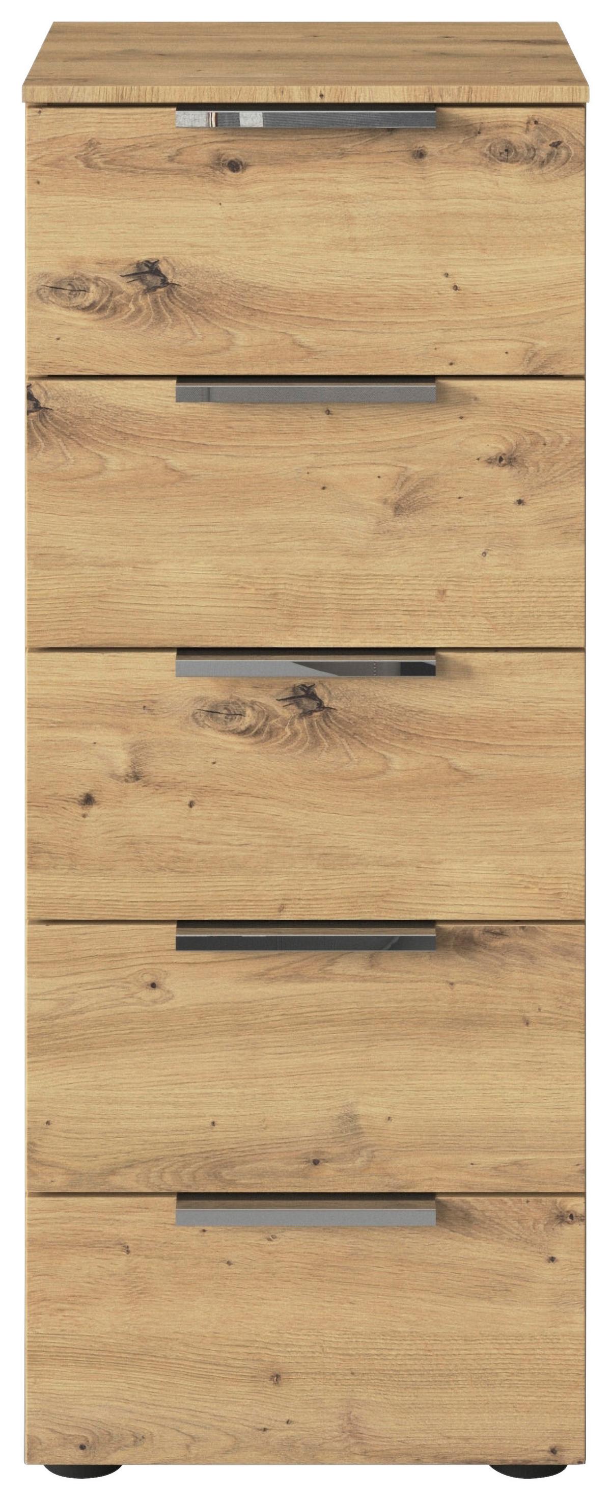 Kommode 40 Cm Eiche Artisan - Chromfarben/Schwarz, MODERN, Holzwerkstoff (40/100/42cm) - Rauch Möbel
