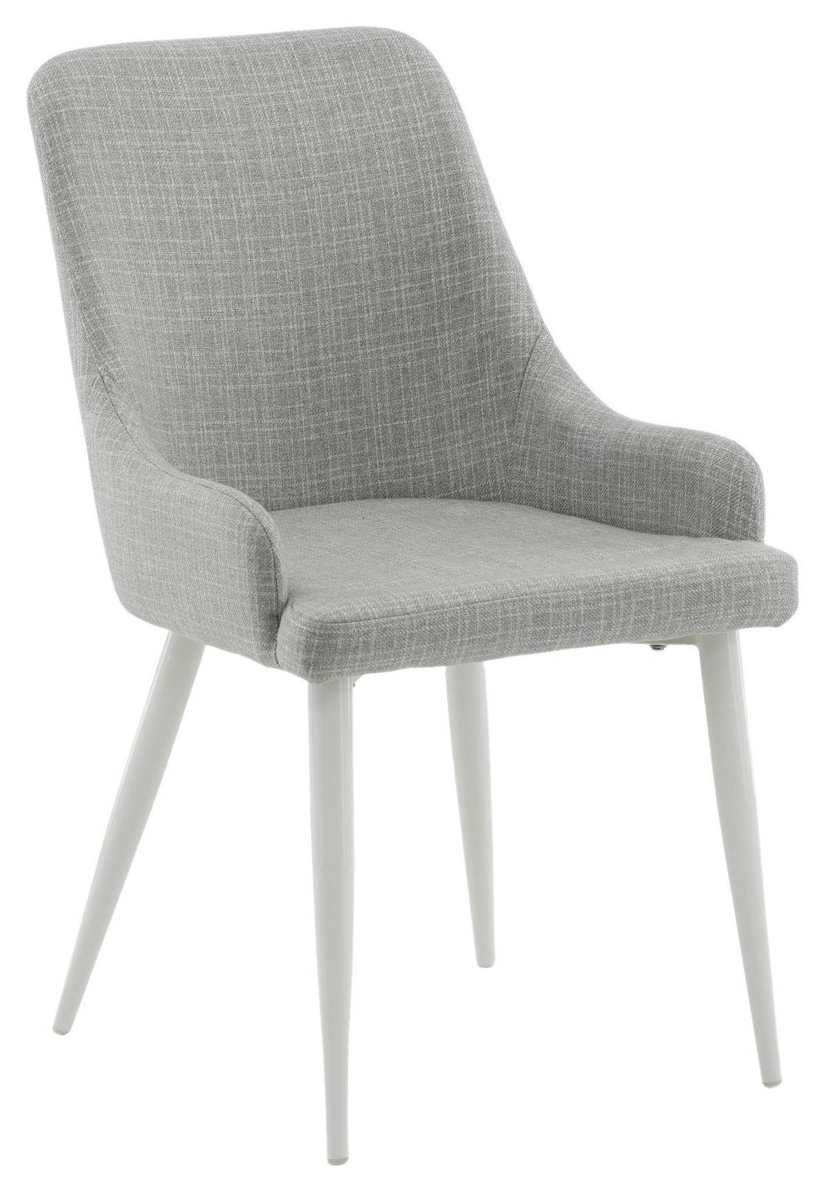 Stuhl-set Plaza Weiß/hellgrau B: 49 Cm - Hellgrau/Weiß, Design, Textil/Metall (49/86/58cm) - Livetastic