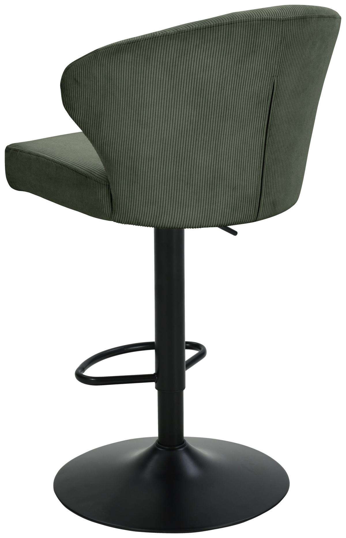 BAROVÁ ŽIDLE JANA - černá/zelená, Moderní, kov/dřevo (55/1160/58cm) - Based