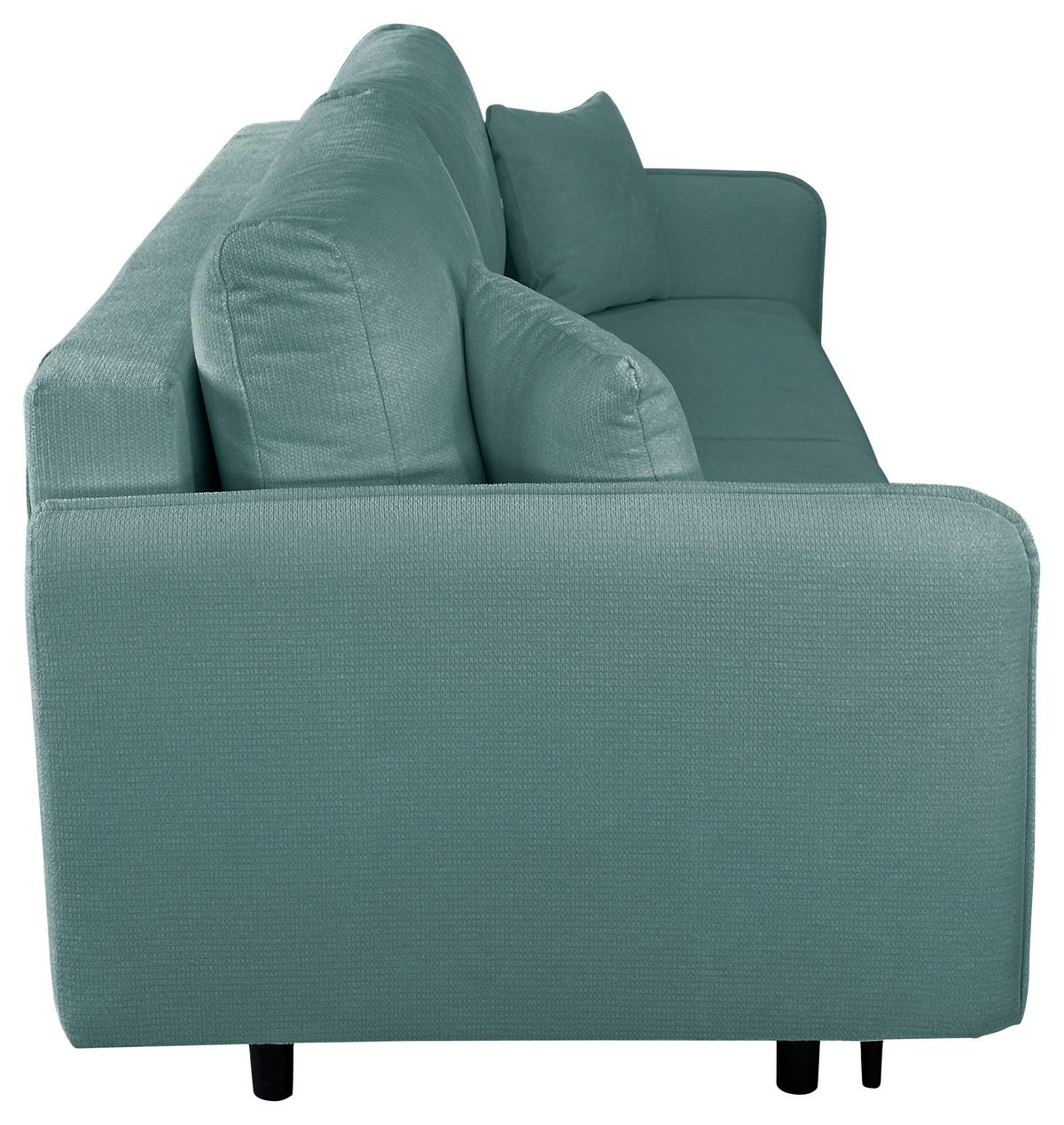 Schlafsofa Carine Mit Bettkasten Türkis B: 216 Cm - Türkis/Schwarz, Design, Textil (216/96/102cm) - MID.YOU