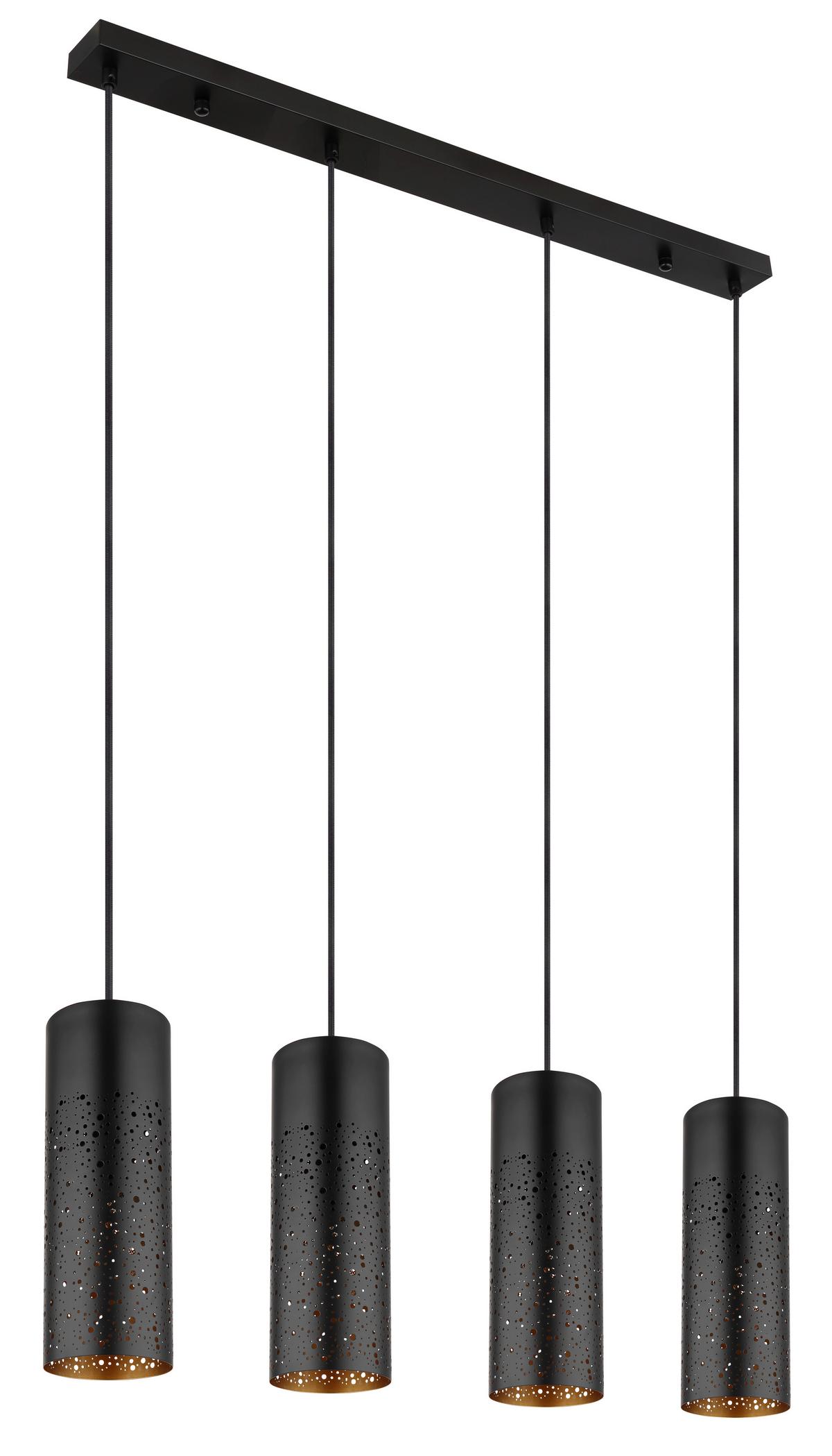 Függőlámpa 21005-4h - fekete/arany, Design, fém (80/10/150cm) - Globo