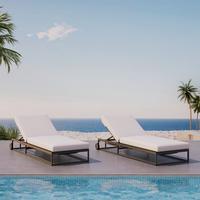 ZAHRADNÍ LEHÁTKO BERRY - světle šedá, Moderní, kov/textil (200/24/72,5cm) - Bessagi Garden