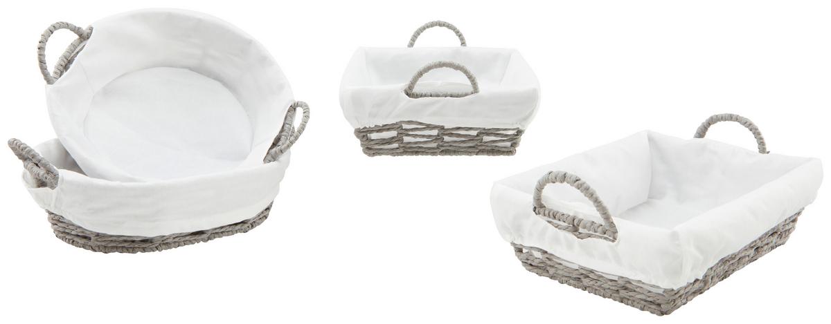 Brotkorb Leandra - Beige/Braun, Basics, Papier/Textil - Luca Bessoni