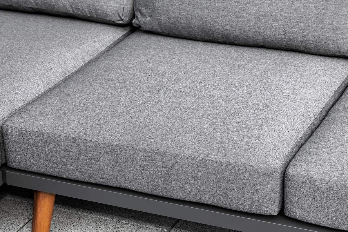 Gartenmöbel Set 2-tlg. Athen Holz/aluminium Mit Kissen - Graphitfarben/Braun, KONVENTIONELL, Holz/Textil (287,5/28/287,5cm) - Gardenson