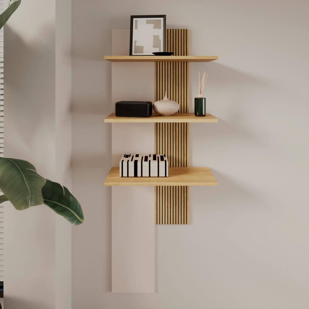 Stapelprogramm King Eichefarben/Kaschmir B:310,2cm - Kaschmir/Eichefarben, MODERN, Glas/Holzwerkstoff (310,2/200/40cm)