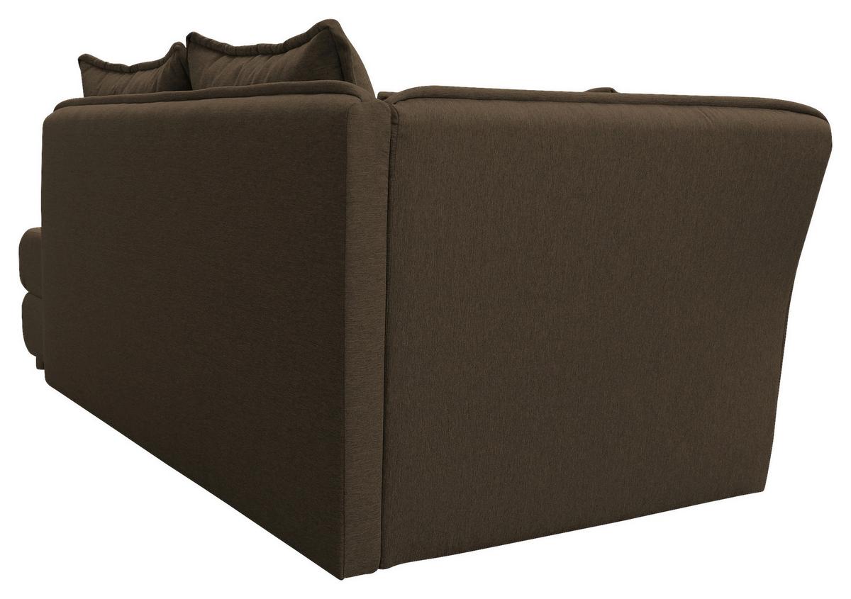 Liege Latte Braun Inkl. Bettkasten Ottomane Links - Silberfarben/Braun, Design, Textil (107/84/99/224cm) - MID.YOU