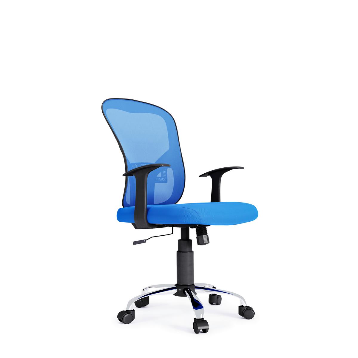 Drehstuhl Tampa Blau B: 62 cm - Blau/Silberfarben, Design, Kunststoff/Textil (62/109/62cm) - MID.YOU