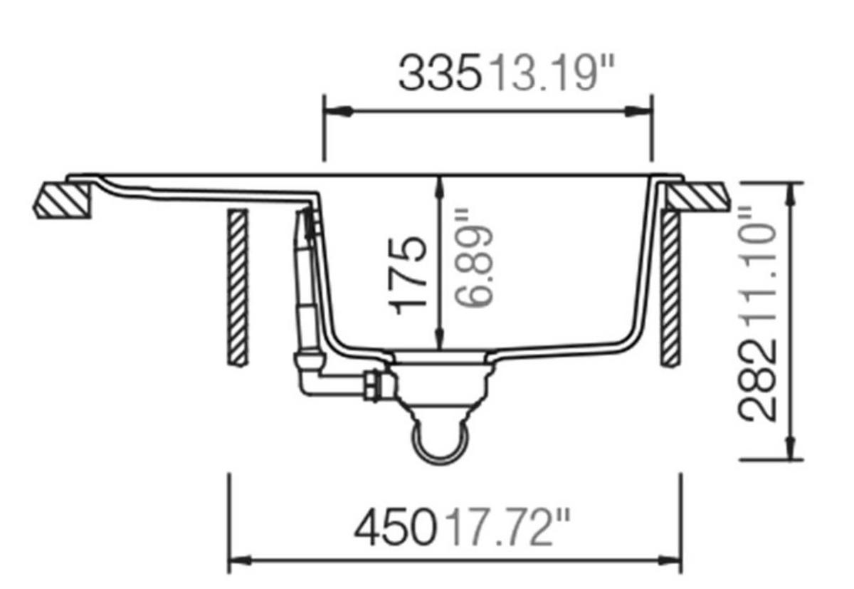 Granitový dřez Sistant Toronto 100 - černá, Moderní, kámen (62/50cm) - Sistant