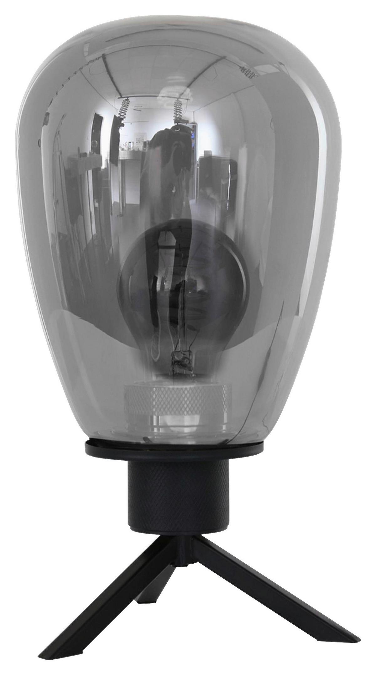Tischleuchte Reflexion - Schwarz, Trend, Glas/Metall (15/28/15cm)