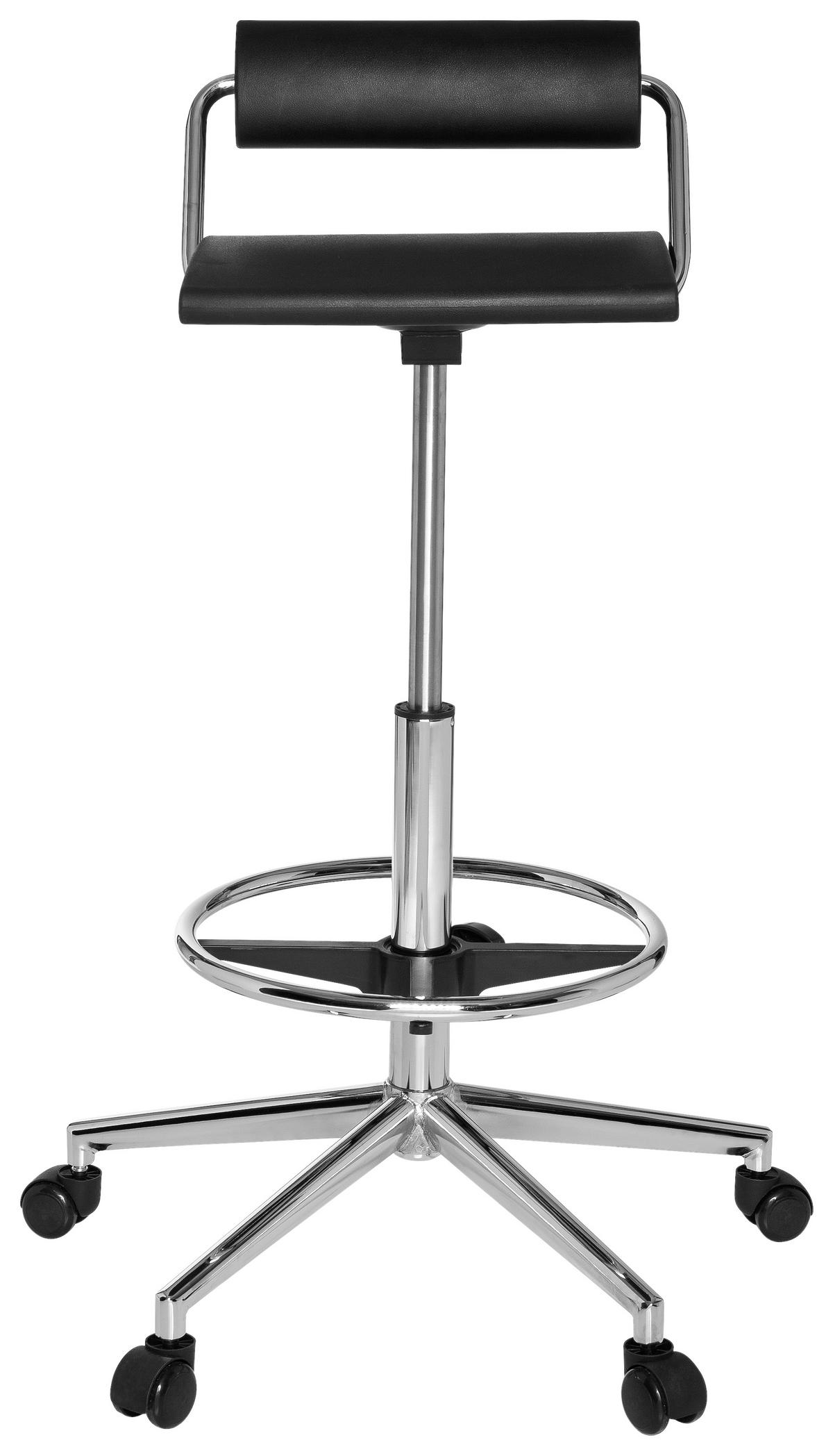 Bürohocker Top Work 28 Höhenverstellbar Schwarz - Schwarz, MODERN, Kunststoff/Metall (62/80/62cm) - MID.YOU