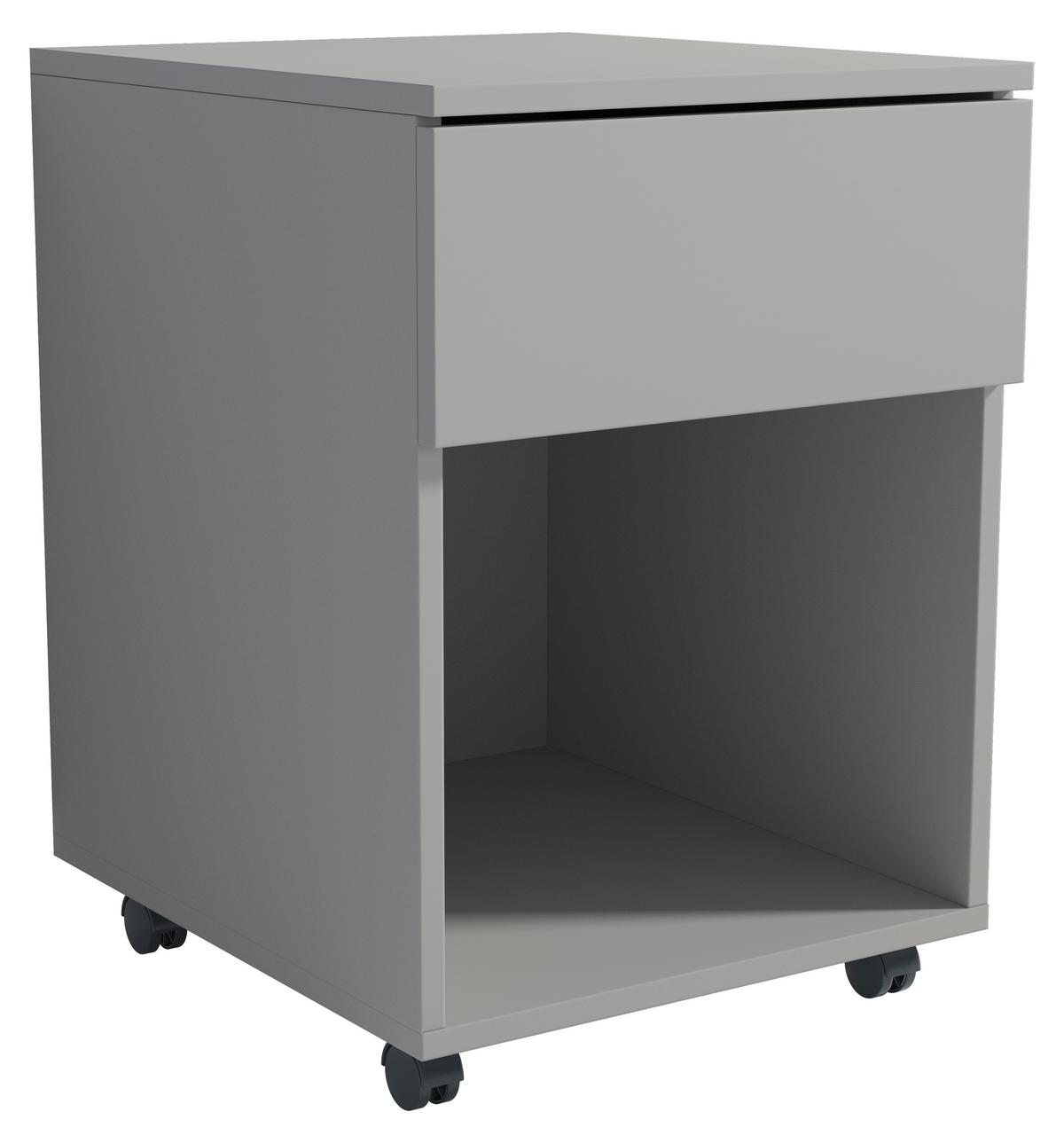 Rollcontainer Dalosa Grau B: 39 cm - Schwarz/Grau, Design, Holzwerkstoff/Kunststoff (39/55/45cm) - MID.YOU