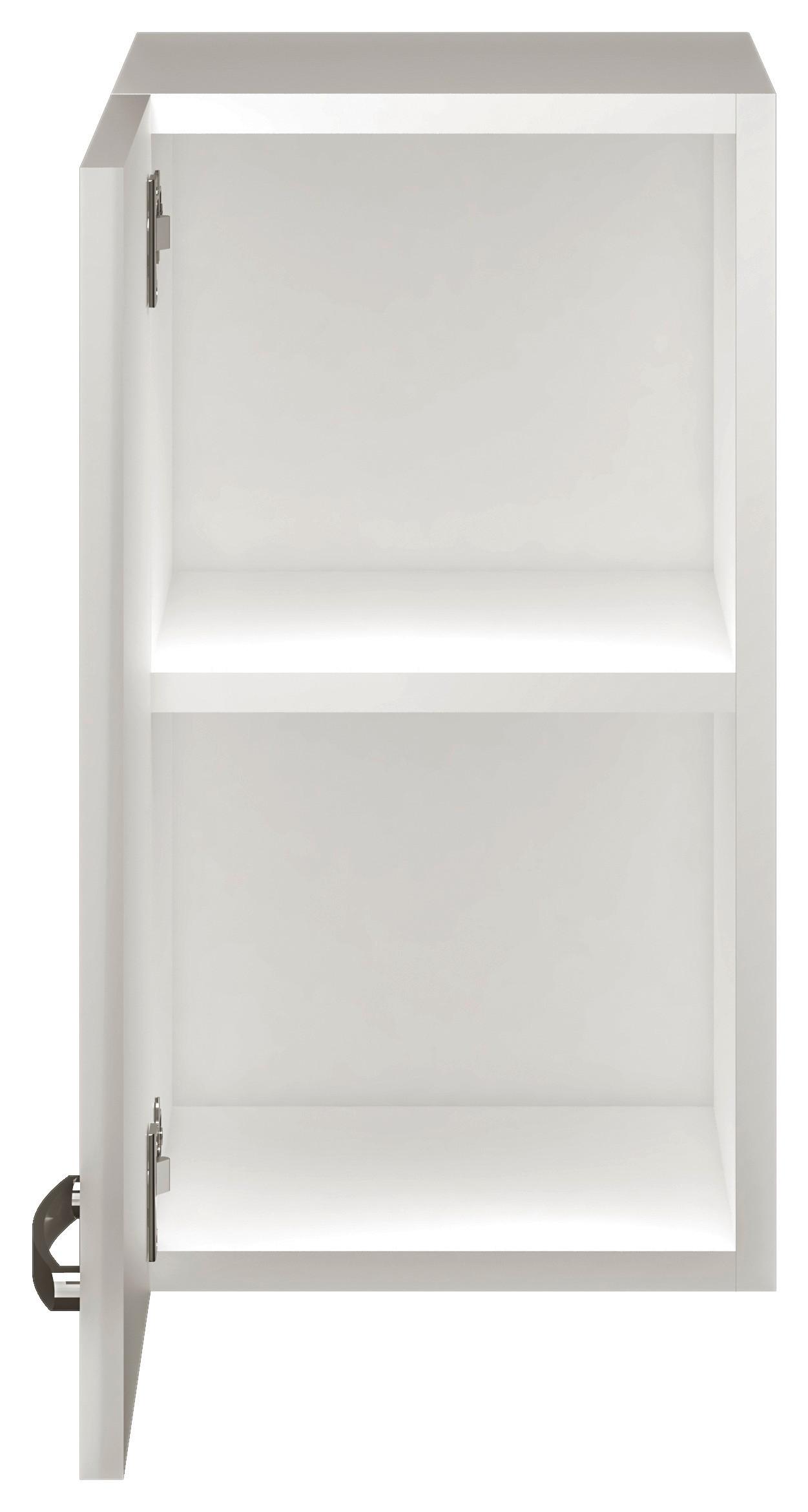 Küchenoberschrank Alba B: 30 cm Weiß 1 Drehtür - Weiß Hochglanz/Weiß, MODERN, Holzwerkstoff (30/54,8/32cm)