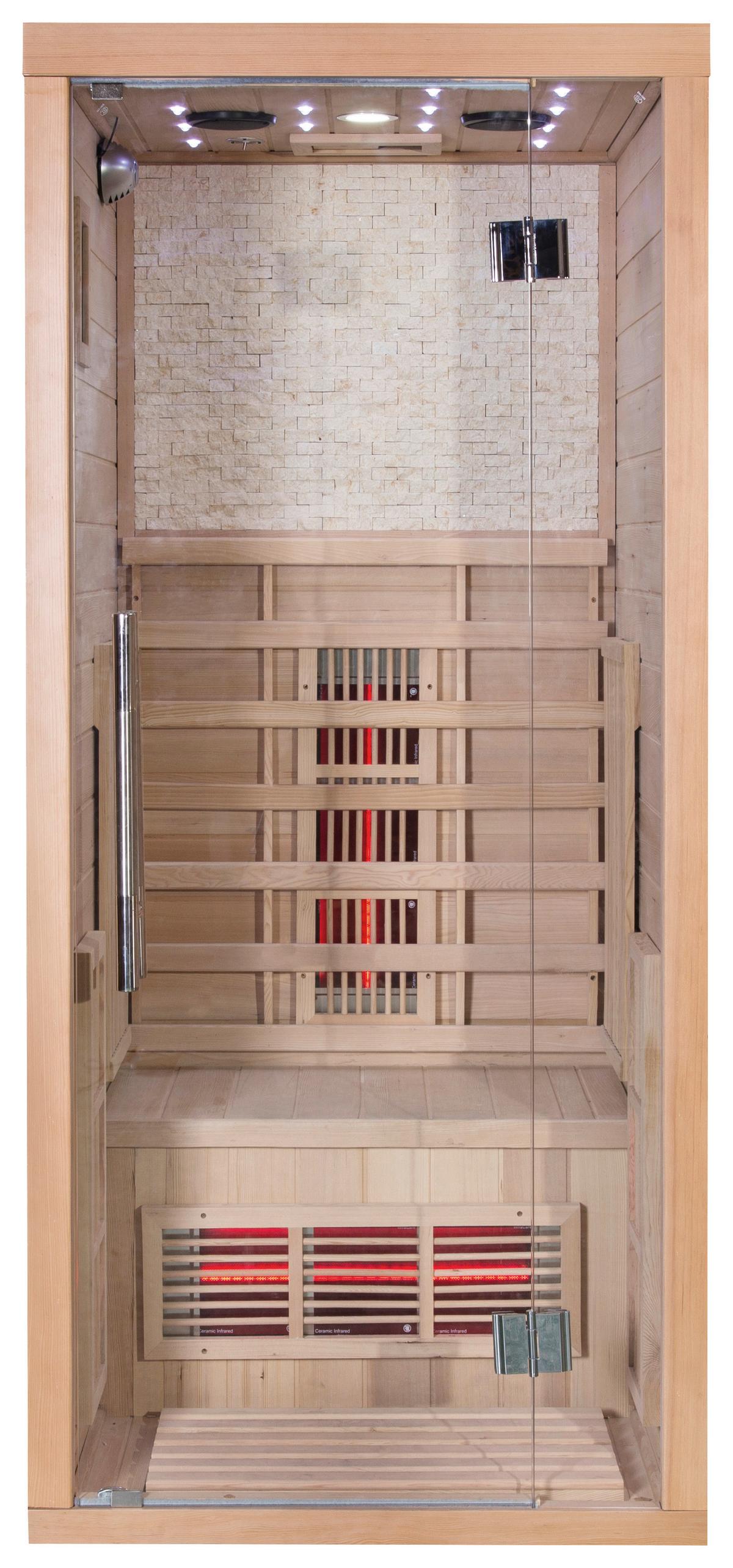 Infrarotkabine 1 Person 90x200x90 cm Stockholm - Naturfarben, MODERN, Holz (90/200/90cm)