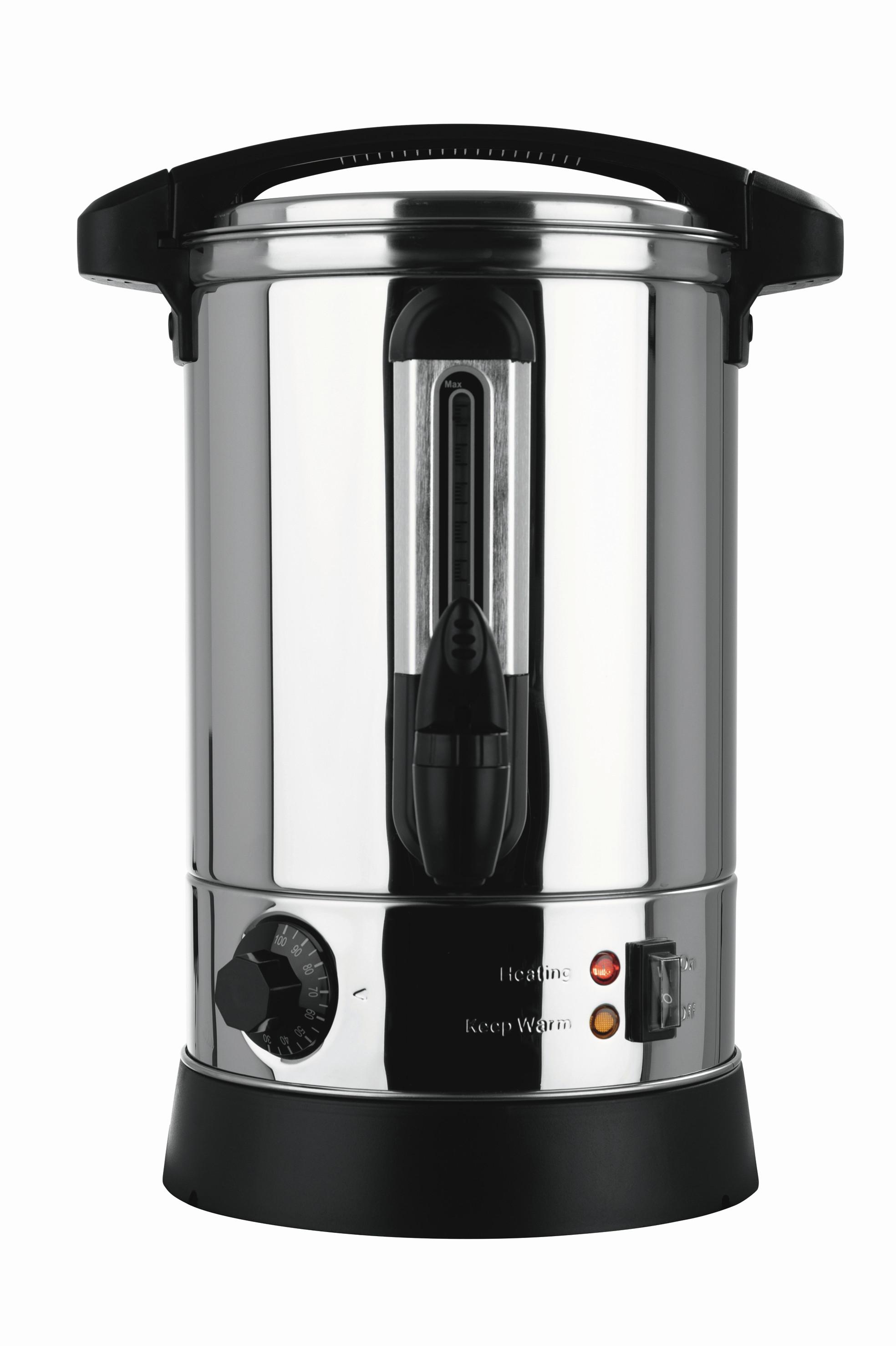 GLÜHWEINSPENDER 1500W, 6,5 Liter - Edelstahlfarben/Schwarz, Basics, Kunststoff/Metall (22/40/22cm) - GOURMETMAXX
