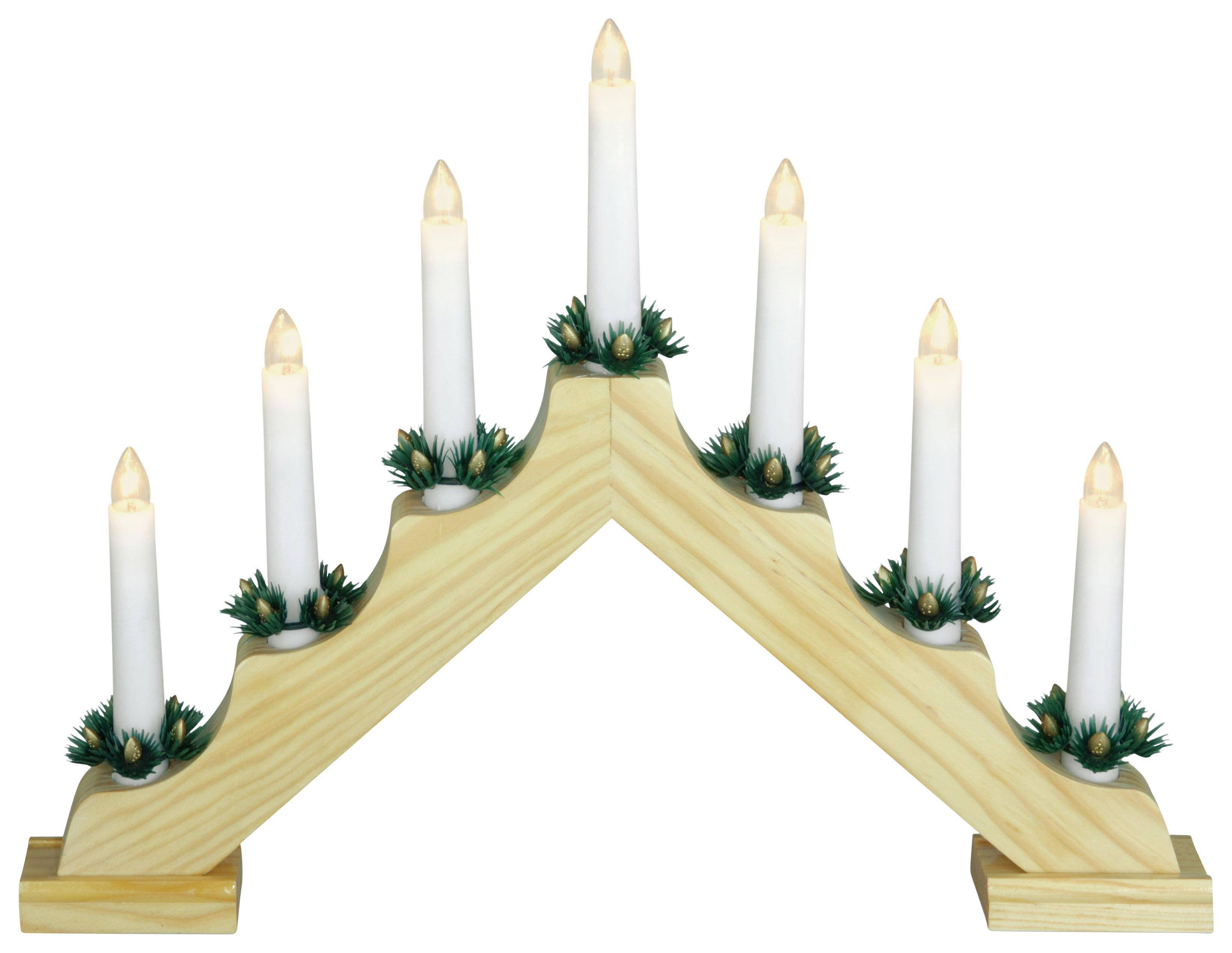 Dekorációs Lámpa 7 Db Gyertyával - Zöld/Fehér, konvencionális, Műanyag (41/5/30cm)