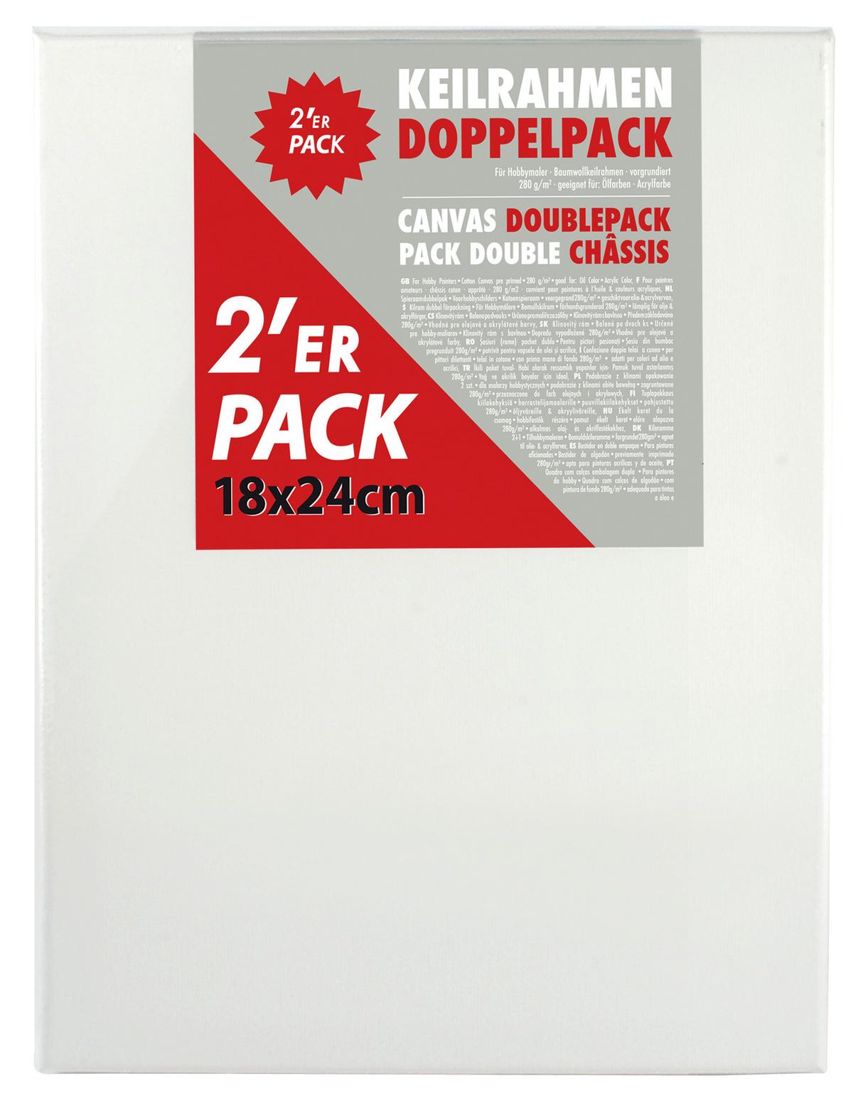 Malířské plátno LEONARDO 2ks, 18x24 cm - bílá, Basics, karton/textil (18/24cm) - Premium Living