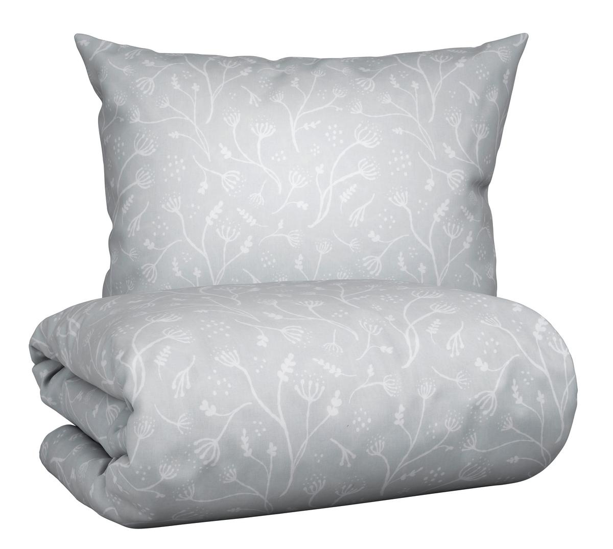 Posteľná bielizeň Frida, 70/90 140/200cm - svetlosivá, Konventionell, textil (140/200cm) - Modern Living