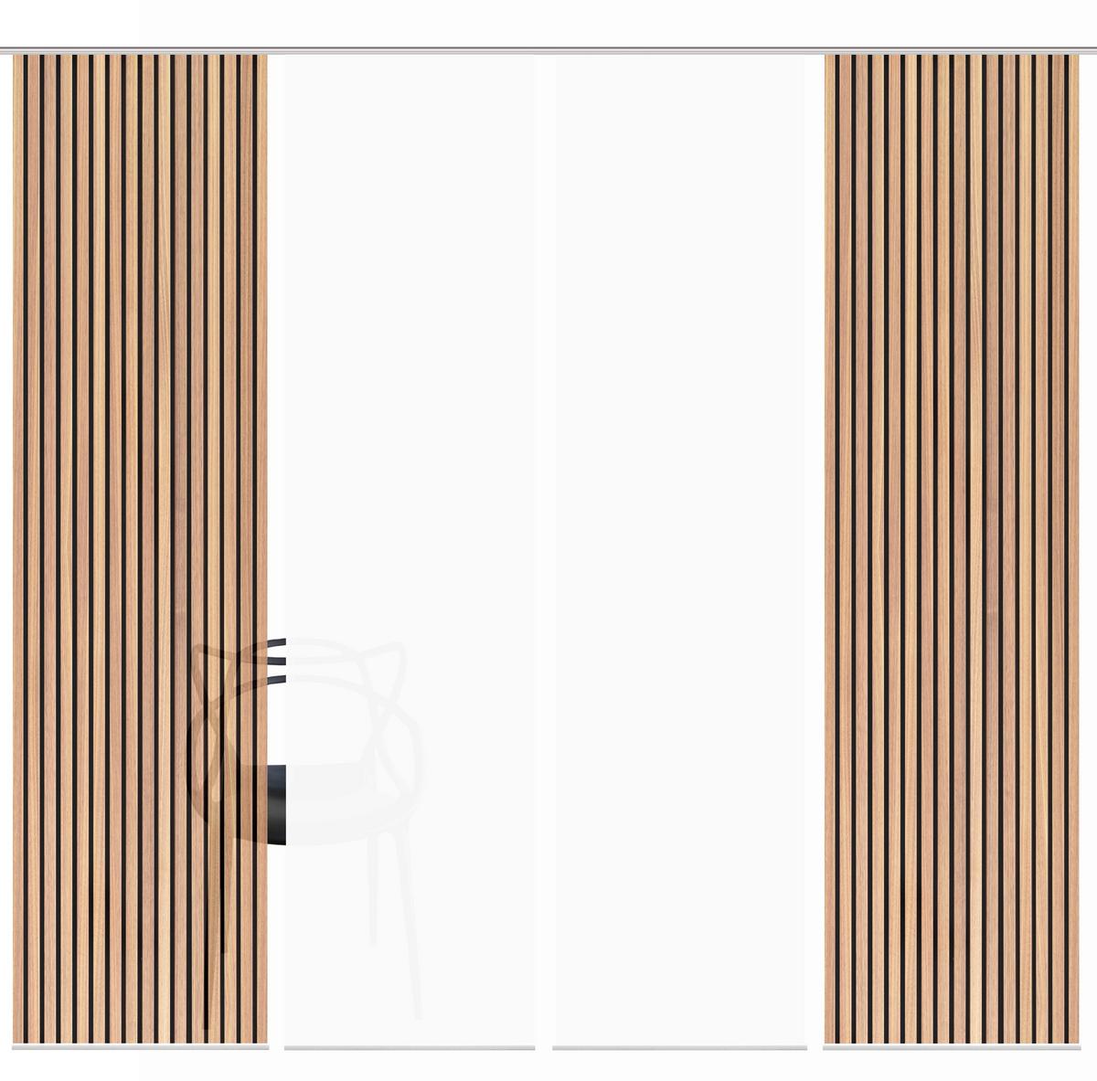 FLÄCHENVORHANG PANILO 4ER SET - Braun, Trend, Textil (60/245cm)