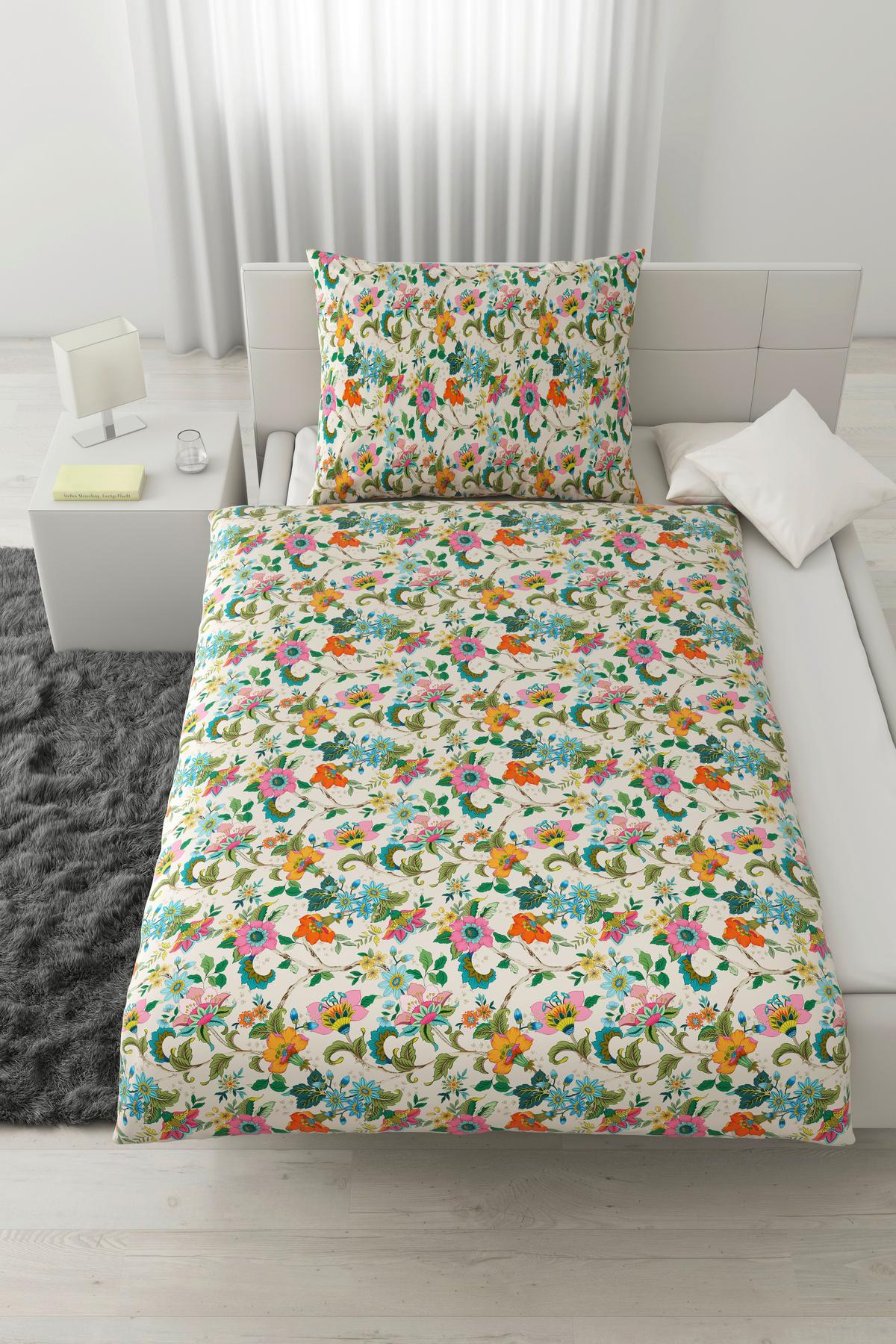 Povlečení Kamia allover, 70/90 140/200cm - růžová/tyrkysová, Romantický / Rustikální, textil (140/200cm) - Mömax