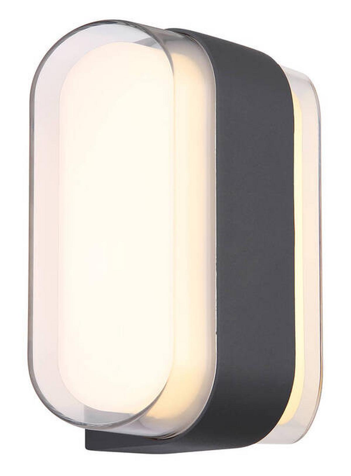 Außenwandleuchte 34315 - Transparent/Anthrazit, Design, Kunststoff/Metall (16/7,8/12,5cm) - Globo