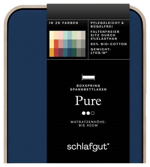 Boxspring-spannleintuch Pure Boxspring - Dunkelblau, Basics, Textil (120-130/200-220cm) - Schlafgut