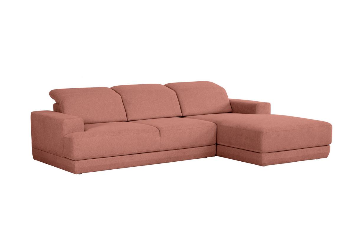 Ecksofa Frans Rosa S: 204 Cm - Schwarz/Rosa, Design, Textil (204/293cm) - MID.YOU