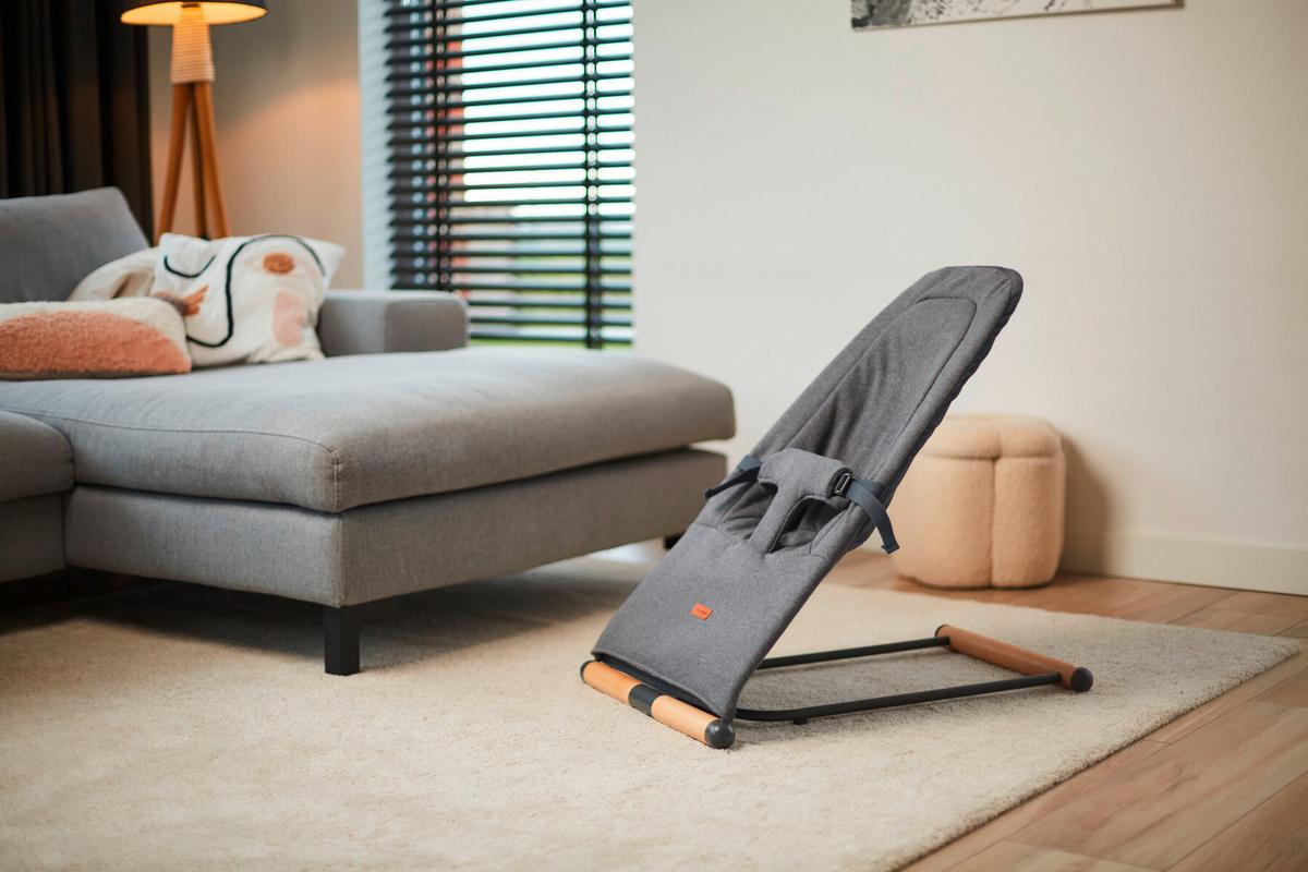 Schaukelwippe Evolux Anthrazit, B: 64 cm - Anthrazit, KONVENTIONELL, Holz/Textil (64/47/65,5cm) - Childhome