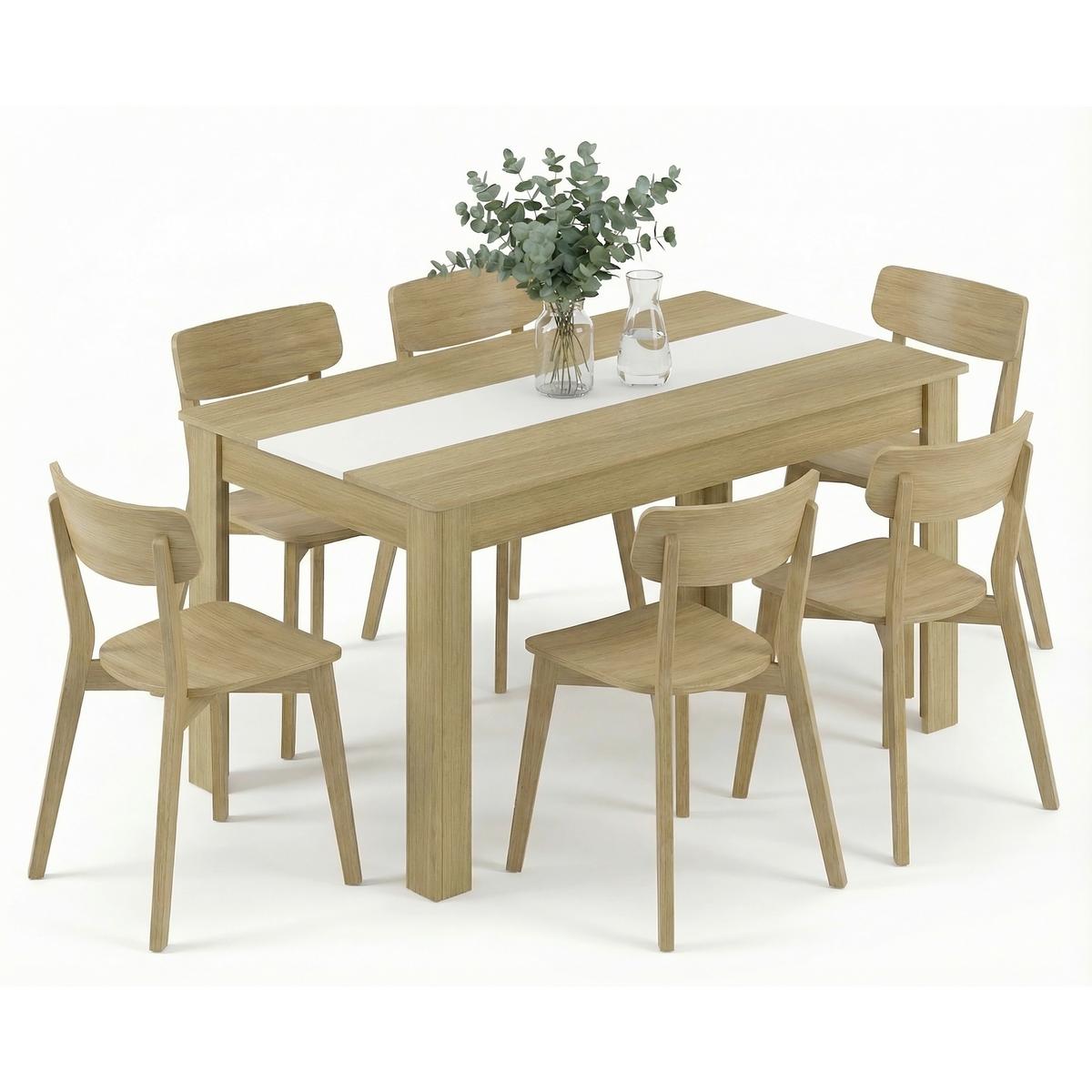 Esstisch Disalo Weiß/Honigeiche L: 140cm - Honigeiche/Weiß, MODERN, Holzwerkstoff (140/80/75cm) - MID.YOU