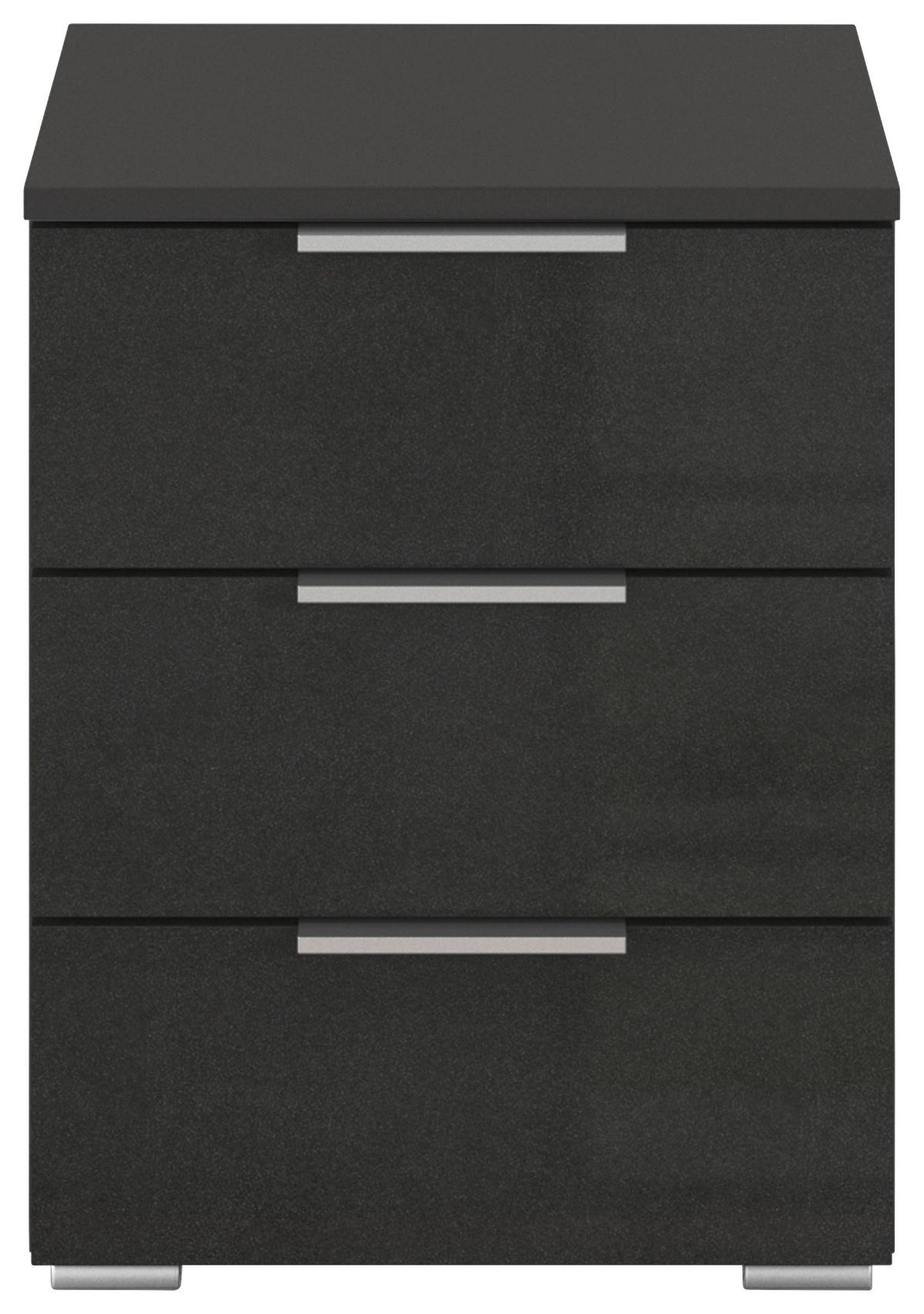 Nachtkästchen Mars 3l-Hg Grau B: 52 cm - Grau Hochglanz/Alufarben, Basics, Holzwerkstoff (40/52/40cm)