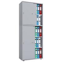 Aktenschrank versperrbar Lona XXL Grau B: 70 cm - Grau, Basics, Holzwerkstoff (70/183/37cm) - MID.YOU