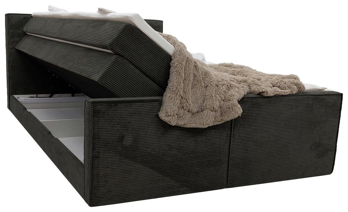 Boxspringbett Rodi Grau Lf: 160x200 Cm - Grau, MODERN, Textil (160/200cm) - Livetastic