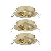 Deckenleuchte 3er-set Ø 8,4 Cm 3-Flammig, Rund - Messingfarben, Basics, Metall (8,4cm) - Paulmann