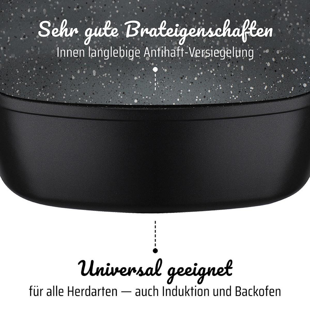 Bräter Schwarz, B/L: 28x28 cm - Schwarz, Basics, Metall (28/28cm) - GSW