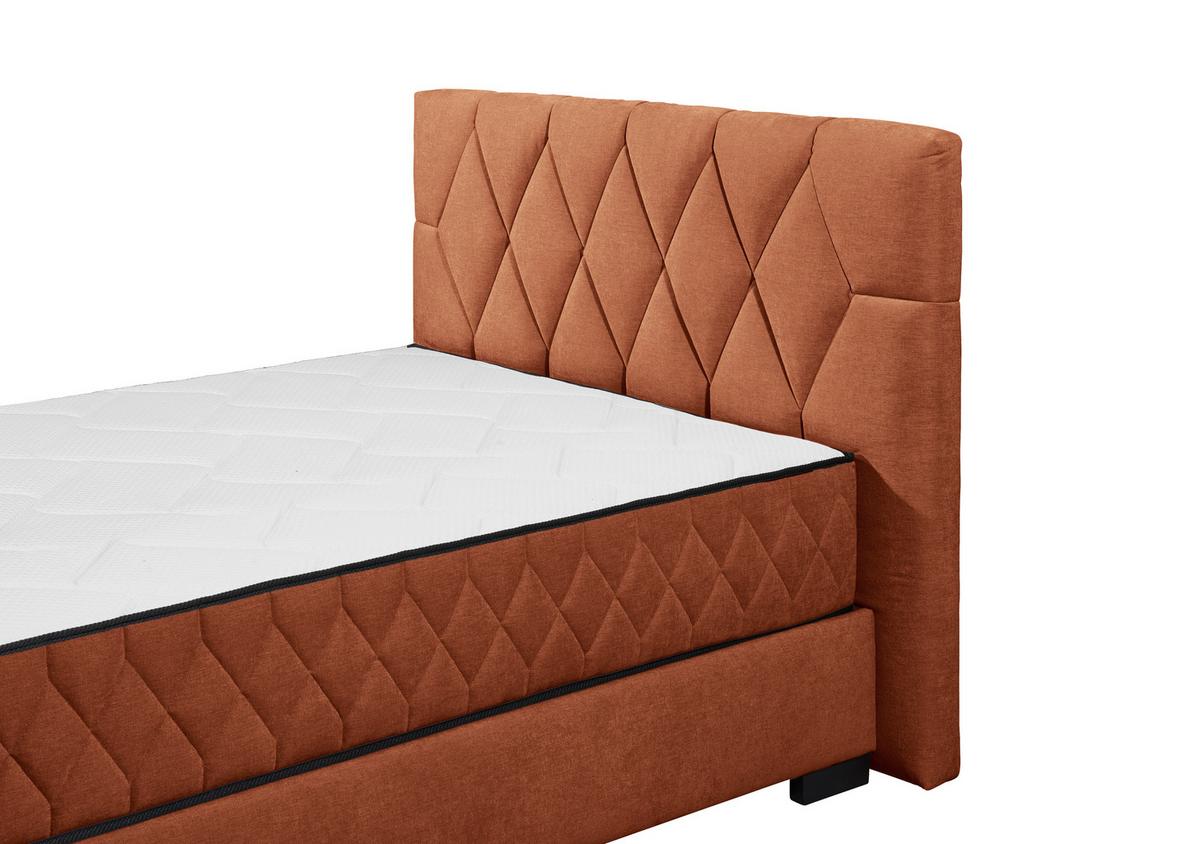 Boxbett Nagol B - Cognac/Schwarz, MODERN, Holzwerkstoff/Textil (140/200cm) - MID.YOU