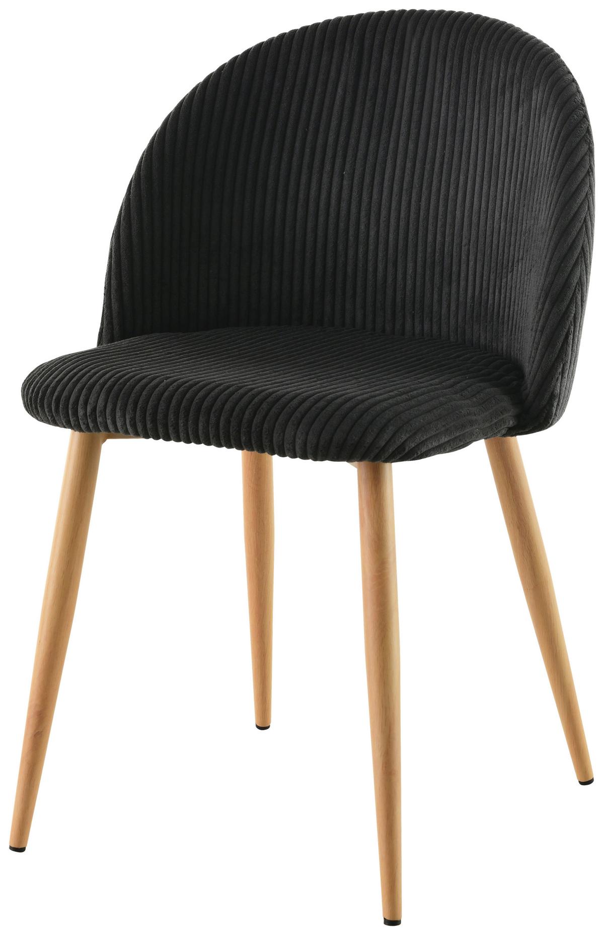 Stuhl-Set Emilio - Eichefarben/Schwarz, LIFESTYLE, Holz/Textil (51/78/52cm) - Livetastic