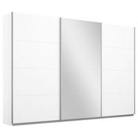 Schwebetürenschrank M. Spiegel 271cm Belluno, Weiß Dekor - Weiß, MODERN, Holzwerkstoff (271/230/62cm) - Rauch Möbel