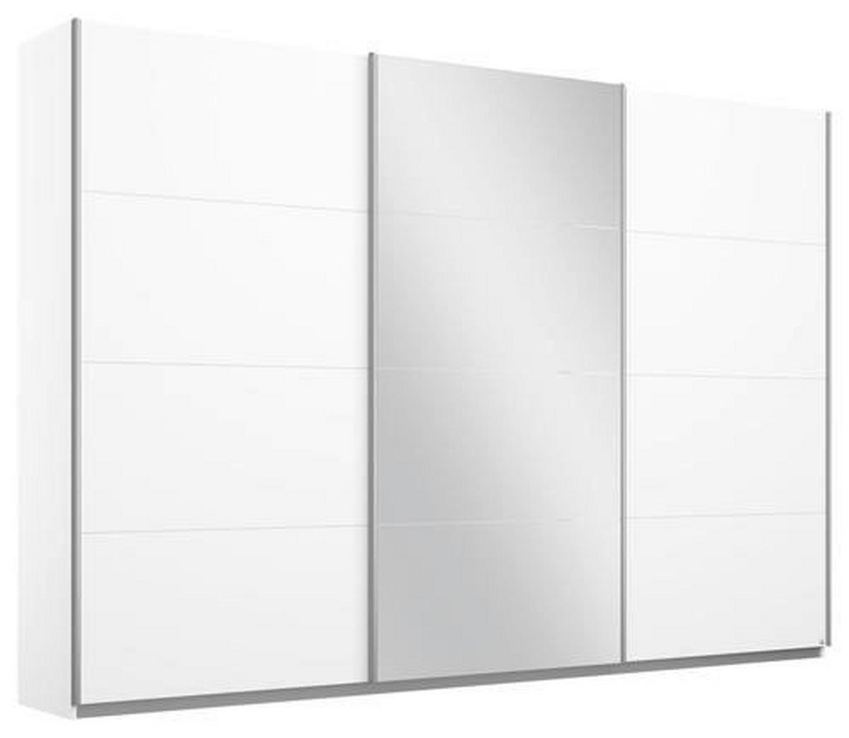 Schwebetürenschrank M. Spiegel 271cm Belluno, Weiß Dekor - Weiß, MODERN, Holzwerkstoff (271/230/62cm) - Rauch Möbel