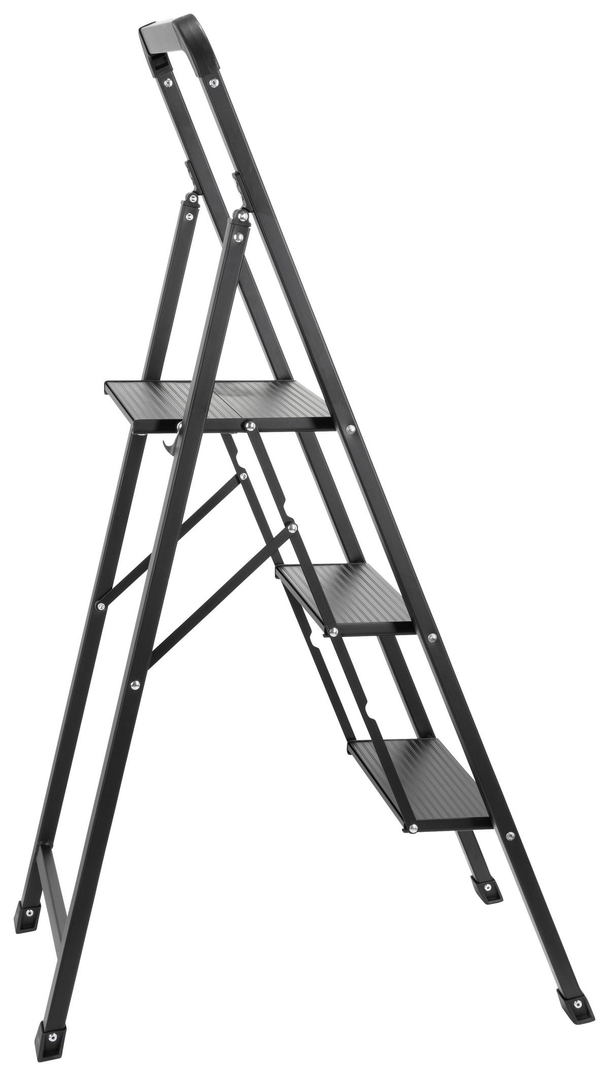 Leiter Solid W6 - Schwarz, Basics, Metall (42/128/5cm) - MID.YOU