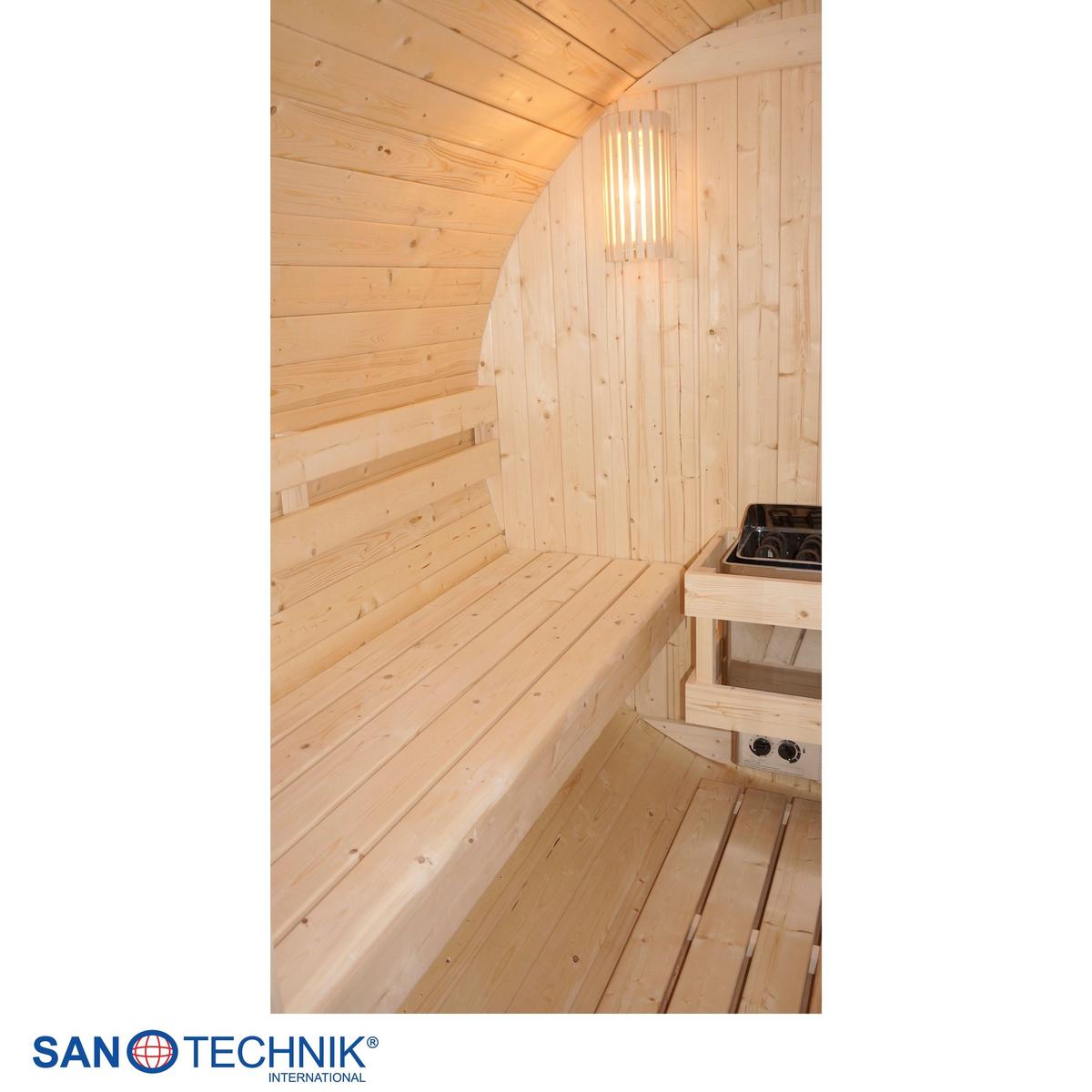 Saunafass Bergen Bergen Fichtefarben B: 189 cm - Fichtefarben, KONVENTIONELL, Glas/Holz (194,8/220/191,5cm) - Sanotechnik