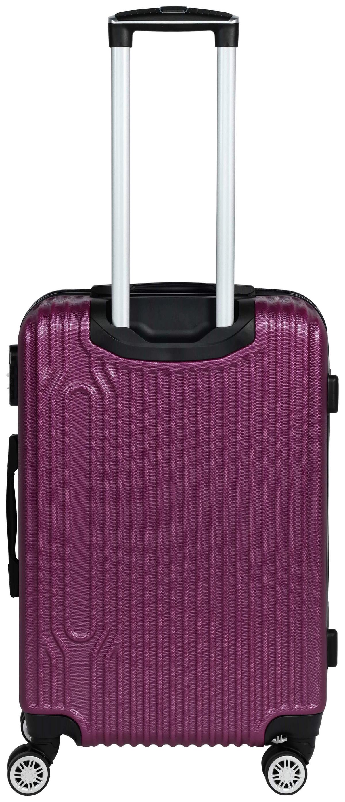 Reisekoffer Palermo 4 Rollen Hartschale, Größe M - Lila, Design, Kunststoff/Textil (43/26/65cm) - Luca Bessoni