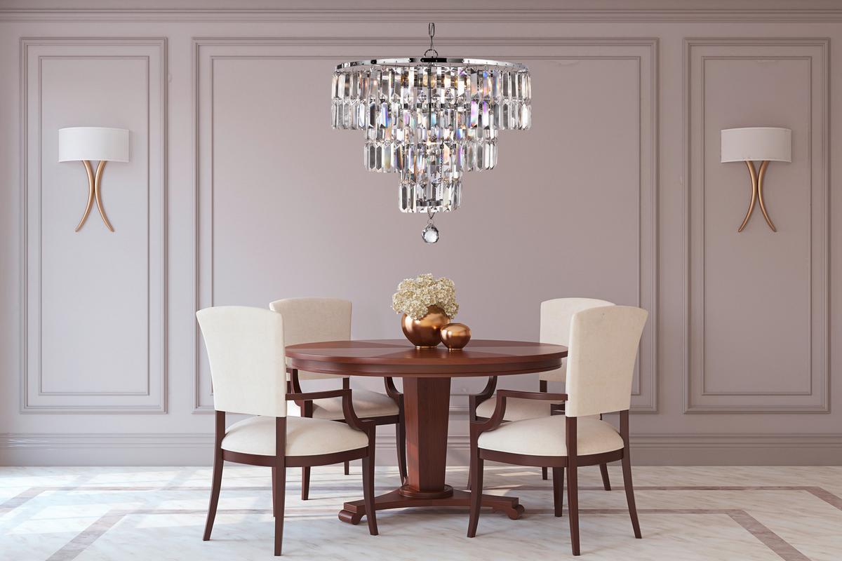 Kristály Függőlámpa 1375-5cc Empire - krómszínű, Konventionell, üveg/fém (48/43cm)