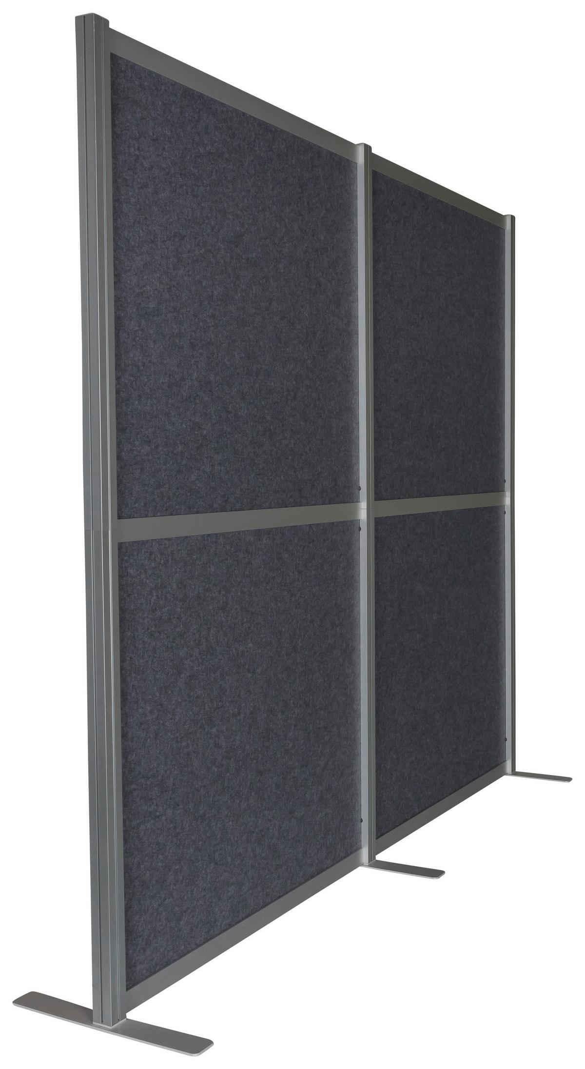 Trennwand Flexmiut Modul - Grau, Basics, Kunststoff/Textil (193,5/167,3cm) - MID.YOU