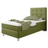 Boxspringbett 90x200 cm Köln Plus - Silberfarben/Grün, KONVENTIONELL, Textil (90/115/210cm) - MID.YOU