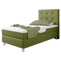 Boxspringbett 90x200 cm Köln Plus - Silberfarben/Grün, KONVENTIONELL, Textil (90/115/210cm) - MID.YOU