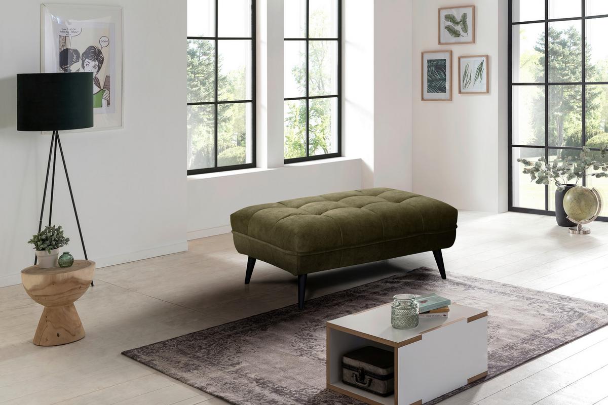 Veľká taburetka Ariana, zelená - Modern, textil (109/45/69cm)