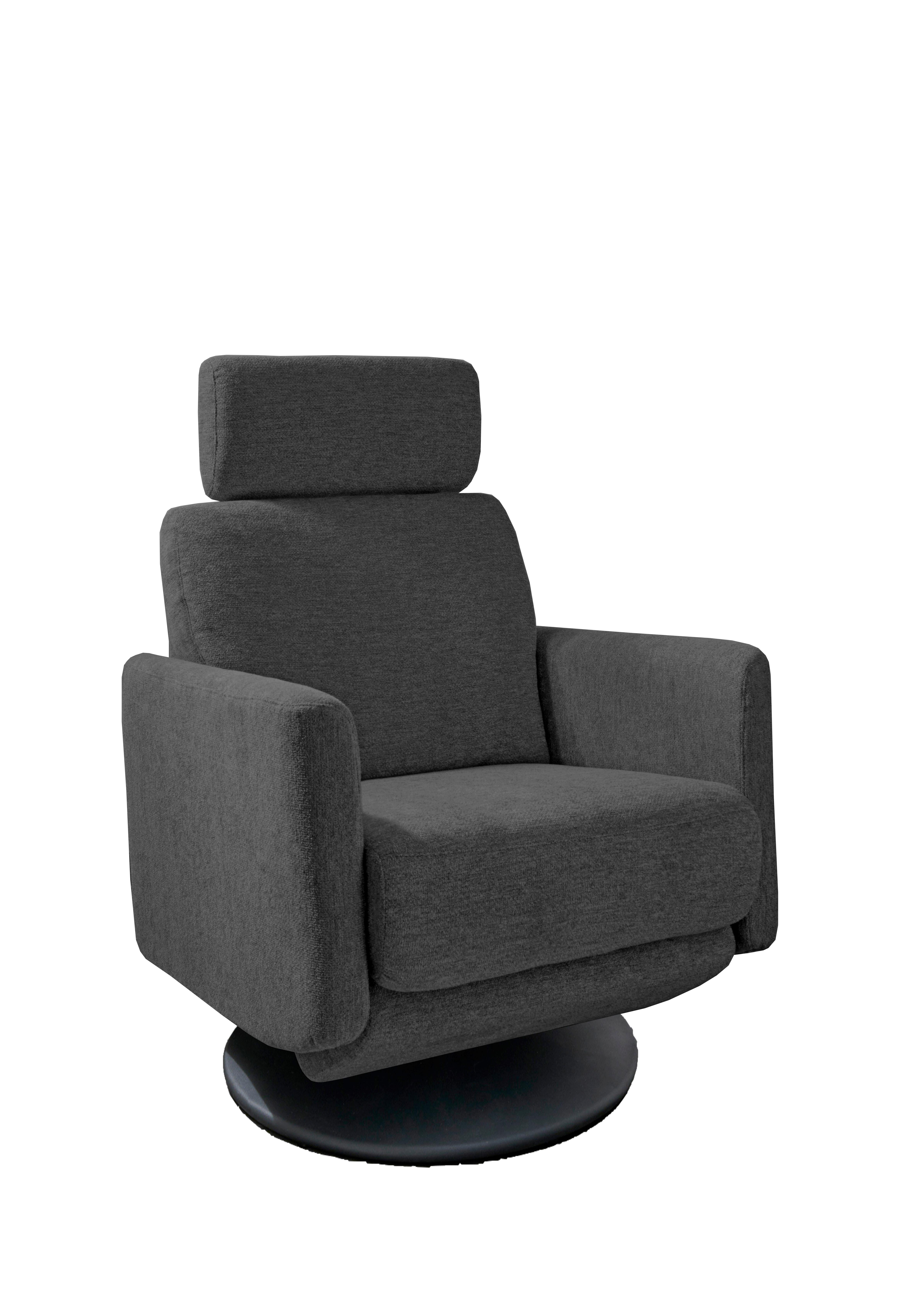 Relaxsessel Centrale T: 87-154 cm, Schwarz - Schwarz, MODERN, Textil (77/105/87-154cm) - Livetastic