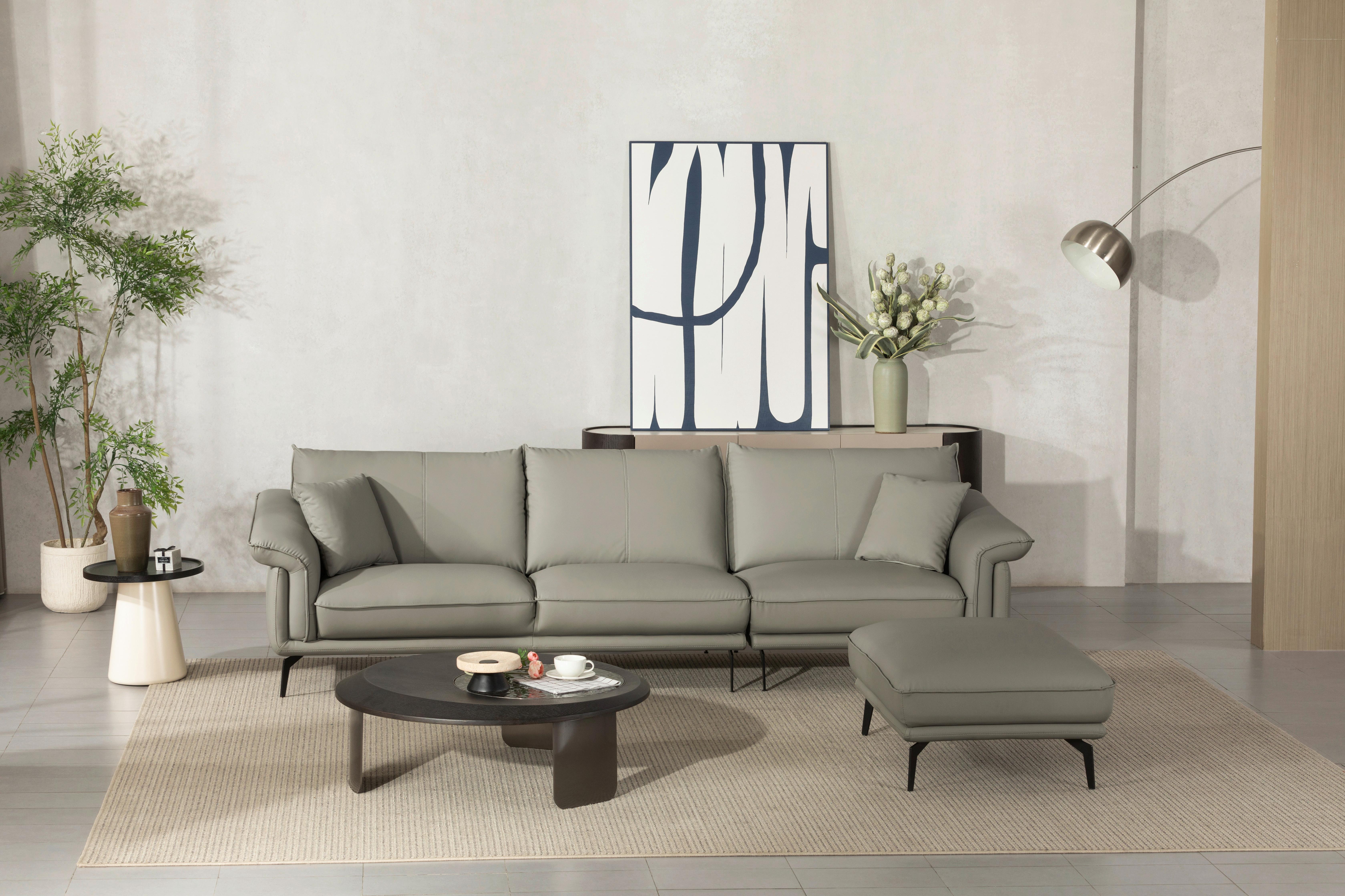 3-Sitzer-Sofa Daniele - Taupe/Schwarz, Design, Textil (289/84/92cm) - MID.YOU