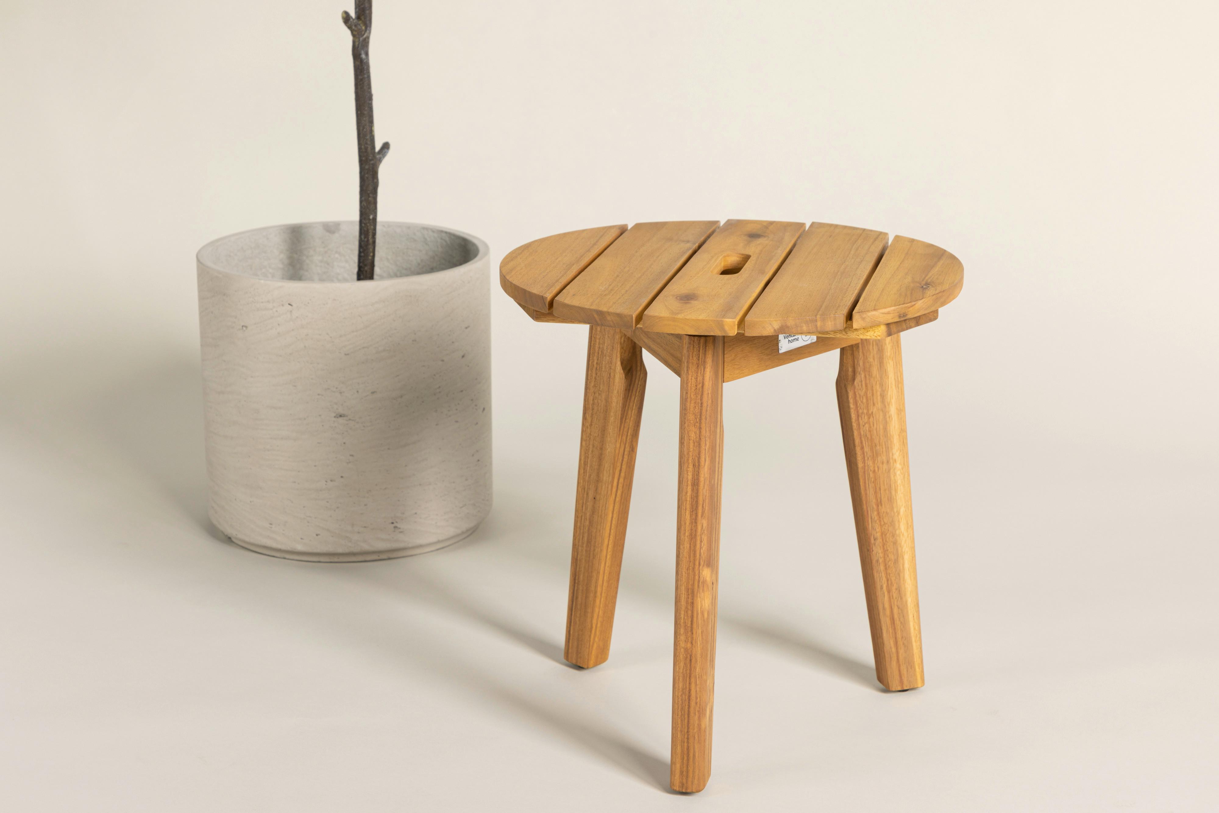 Gartenbeistelltisch Chania - Akaziefarben, KONVENTIONELL, Holz (40/40/42cm) - Gardenson