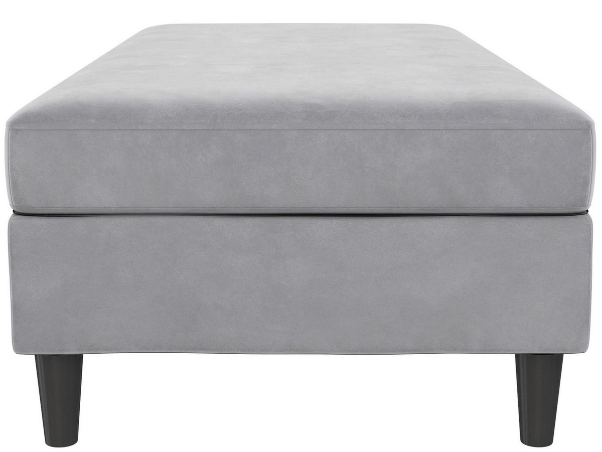Hocker Hannover Grau, mit Stauraum - Schwarz/Grau, Basics, Textil (130/43/69cm) - Livetastic