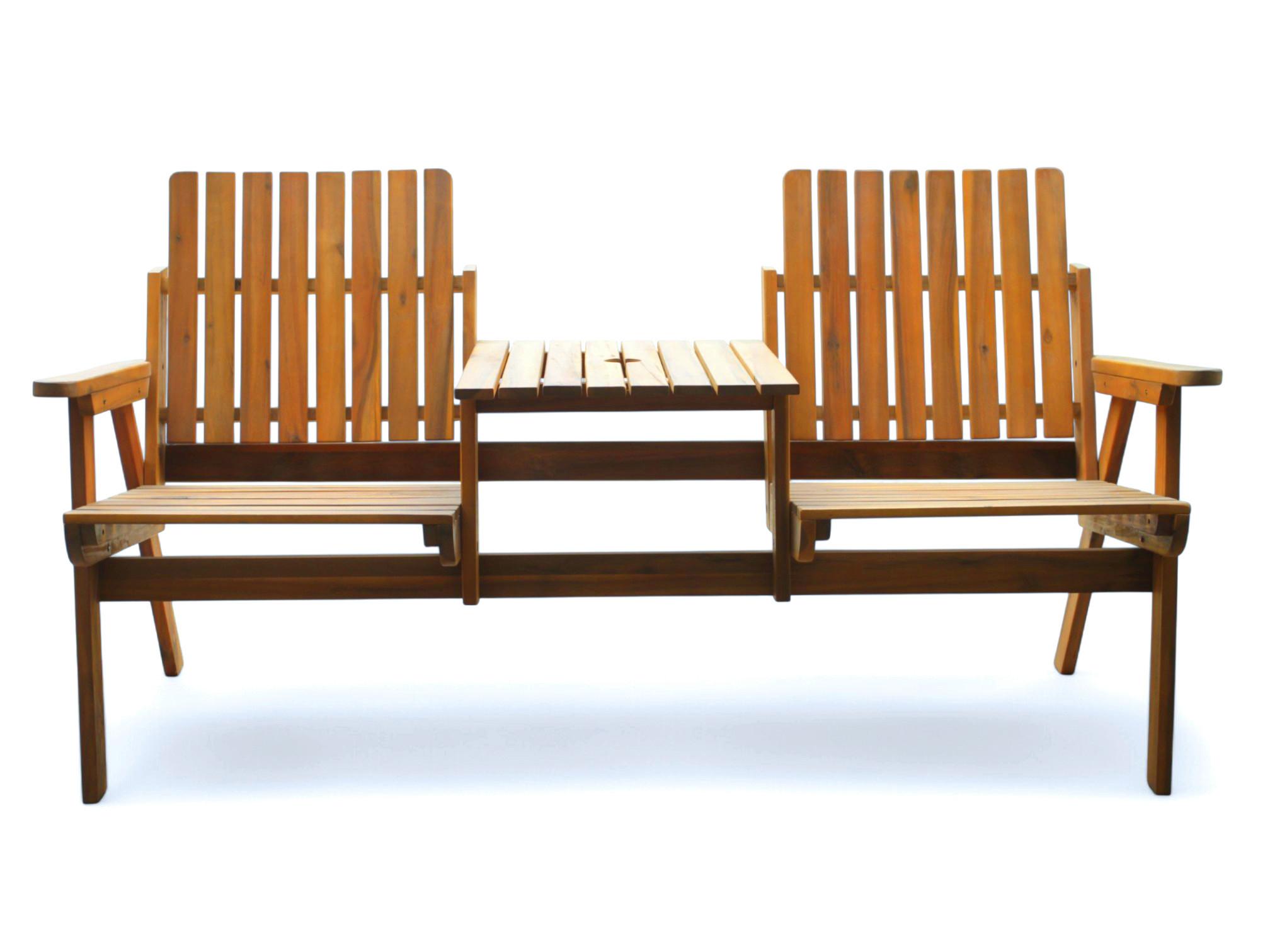 2-Sitzer mit Tisch 2-SITZER TISCH 153X65X82CM - Akaziefarben, Basics, Holz (153/65/82cm) - Prestige Home